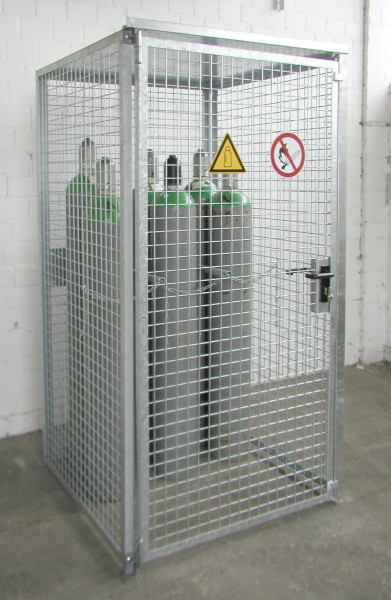 Gasflaschen-Container, feuerverzinkt mit Dach