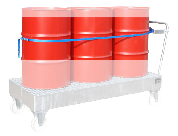 Fasshalterung mit Spanngurt für 3x200l Fässer